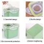 Square Plastic Sealed Canister,Kitchen Storage Box Food Melon Seed Nuts Cans Grain Sealed Jars for Food Storage,Pink