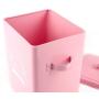 Hot Sale H102 Square Metal Food/Flour/Sundries Kitchen Storage Tin Canister/Bucket/Containers with Lid And Scoop (pink)