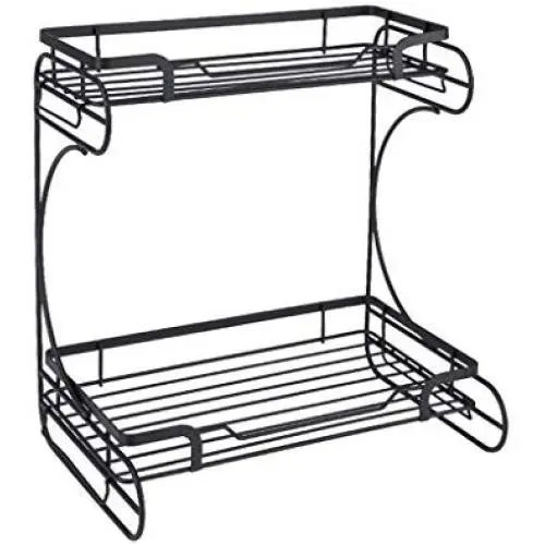 Yxsd 2-Tier Seasoning Shelf Standing Rack Iron Kitchen Bathroom Countertop Storage Organizer Spice Jars Bottle Shelf Holder Rack Yxsd 2-Tier Seasoning Shelf Standing Rack Iron Kitchen Bathroom Countertop Storage Organizer Spice Jars Bottle Shelf Holder Rack