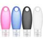 HoShip Silicone Travel Bottle, Leak proo,Squeezable and Refillable Travel Containers for Shampoo, Conditioner, Lotion, Toiletries(3.3 oz,Set of 4)