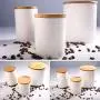 TNKML Food Storage Jar Ceramic Food Storage Jar With Airtight Seal Bamboo Lid Modern Design White Ceramic Food Storage Canister 300Ml TNKML Food Storage Jar Ceramic Food Storage Jar With Airtight Seal Bamboo Lid Modern Design White Ceramic Food Storage Canister 300Ml