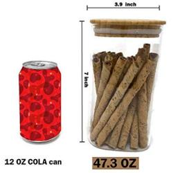 Airtight Seal Bamboo Lid - Modern Design Clear Food Storage Canister for Serving Tea, Coffee, Spice (47.4 FL OZ)