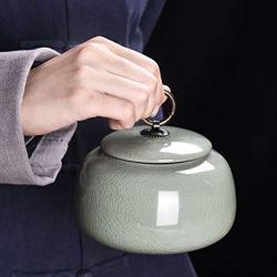 Keramikbehälter für den Wohndekor, Teehaus-Tischdeko, Keramikbehälter zur Lebensmittelaufbewahrung mit Deckel, Dekoratives Accessoire (Farbe: Natur, Größe: 12129,5 cm)