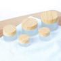 AKOAK 5/10/15/30/50g Wood Grain Glass Cream Bottle Scrub Face Cream Eye Cream Bottle Portable Travel Cosmetics Container, Reusable
