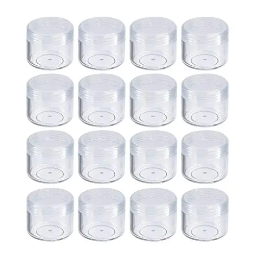 Aenoyo 50er Kunststoff Kosmetik Probenbehälter, Kleine Make-up Probenbehälter, Kosmetikgläser, Make-up Kunststoffgläser für Reisen, Proben, kleine Bastelarbeiten-Aufbewahrung (20g, klar)