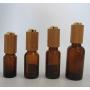 2PCS 50Ml Empty Refillable Amber Glass Dropper Bottle Essential Oil Bottles Perfume Sample Packing Pressure Pump Jar Container With Bamboo Lid And Glass Eye Dropper