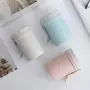 YBOBK Haus Kunststoff Reisstroh Trinkbecher, Leakproof, Mikrowellengeeignet, Kühlbox, Wiederverwendbar, Tragbar für unterwegs, mit Deckel für Joghurt, Milch, Cola (Beige)
