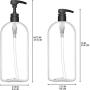 BAR5F Empty Shampoo Bottles with Pumps, 32oz/1Liter/Large, BPA-FREE, Lightweight(Medium Density PETE1 Plastic) Pack of 2