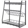 Mostbest 3-stufiges Metall Küchenschrank, Stehender Eckenregal, Küchenarbeitsplatten-Gewürz-Organizer, Gläser-Flachenhalter für Utensilien