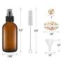 4 OZ Glass Spray Bottles, SHOWFULL Amber Spray Containers with Fine Mist for Liquid Ingredients(15 Pack)