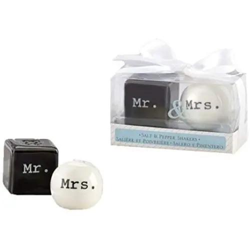 Set von 4 hübschen, kreativen Gewürzbehältern im schicken Design, Hochzeitsgeschenk für Mr & Mrs