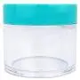 Beauticom 1 oz. 30G/30ML USA Acrylic Round Clear Jars with Teal Flat Top Lids for Creams, Lotions, Make Up, Cosmetics, Samples, Herbs, Ointments (12 Pieces (12 Bottoms & 12 Lids))