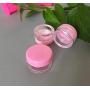 24 Pcs 20G/20ML Refillable Round Cosmetic Jars With Pink Screw Lid BPA Free Plastic Container Bottle Pot Holder Box For Women Girls Mineralized Makeup Nail Powdered Eyeshadow Cosmetic Samples Nails