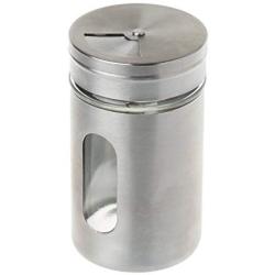 jinetor Stainless Steel Seasoning Condiment Jar Spice Glass Seal Pepper Shaker Bottle