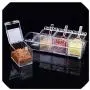 Étagère à épices 4 pièces, pots de rangement pour condiments avec couvercle et cuillère, idéal pour la cuisine. Étagère à épices 4 pièces, pots de rangement pour condiments avec couvercle et cuillère, idéal pour la cuisine.