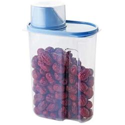 TOMYEUS 4 Pieces Cereal Containers Plastic Grains Storage Box Transparent