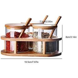 3pcs 280ML Kitchen Spice Jars Tank Square Glass Containers Seasoning Bottle Set Condiment Jar with Cover Lid Kitchen Gadget Condiment bottles