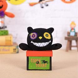 Halloween Candy Jar, Storage Box Decor for Candy Chocolate Gift Snacks Party(Black Cat)