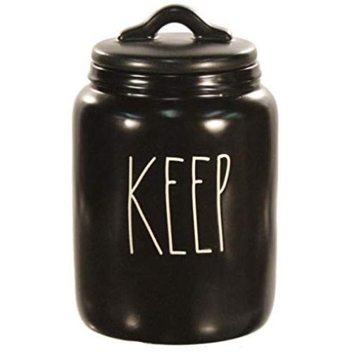 Rae Dunn Black Keep Canister for Cookies, Treats or Snacks