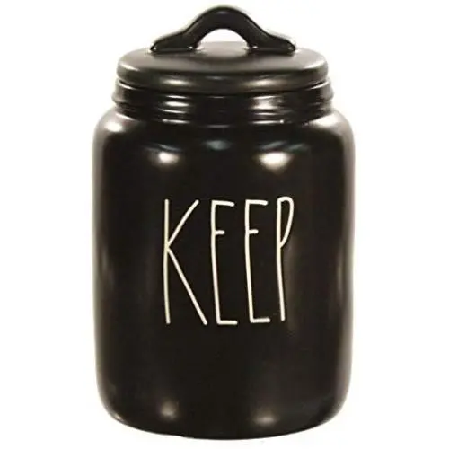 Rae Dunn Black Keep Canister for Cookies, Treats or Snacks