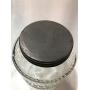 Vintage Ribbed Glass Coffee Canister with Metal Lid (8" x 4.5")