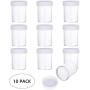 PH PandaHall 10 pcs 120ml(4 Oz) Empty Clear Plastic Slime Storage Favor Jars Wide-Mouth Sample Containers Round Cosmetic Travel Pot with White Screw Cap Lids for Beads Jewelry Make Up Nails Art
