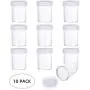 PH PandaHall 10 Stück 120 ml (4 Oz) Leere Klare Plastik Slime Behälter Lagerung Favors Kleine Behältnisse Runde Kosmetik Reisebehälter mit Weißen Schraubverschlüssen für Perlen Schmuck Make-Up Nagelkunst
