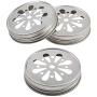 Mason Jar Lids,Regular Mouth Mason Jar with Lids 12 Pcs Pewter Daisy Lids with Straw Hole Hollow flower Cover Great for Kids, Mason, Ball, Canning Jars & Adult Drinks, Fits Regular Mouth Jar