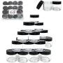 (Quantity: 30 Pieces) Beauticom® High Quality 30G/30ML (1 Oz) Round Clear Jars with Black Flat Top Lids for Beads, Gems, Glitter, Charms, Small Arts and Crafts - BPA Free