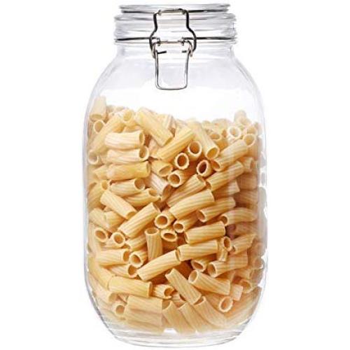 Clear Glass Candy Jar with Lid - Wide Mouth Preserving Jar Cookie Container Tea Storage Canisters Food Storage Container (3000 ML/101 OZ)
