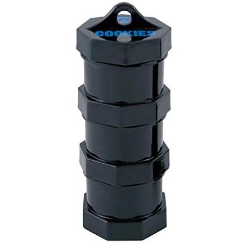 Cookies &quotHarvest Club" Mini Air Tight Stackable Storage Jars - 3 Piece Set In Black Color Sold By Trendz