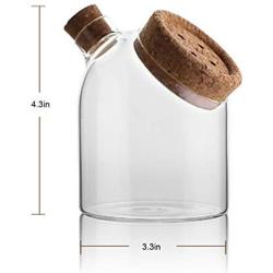 Lucky lu Cork storage jar grain glass storage jar Transparent Glass Sealed Cans Kitchen Foods Grain Storage Jars Tea Coffee Beans Storage Tanks With Cork (S)