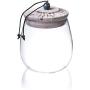 UniquQ Glass Jar Wide Mouth with Wooden Lid Tea Tank Coffee Bean Kitchen Food Container for Canning Uses Clear Dry Goods Pantry Cookies Snacks (colorful)