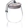 UniquQ Glass Jar Wide Mouth with Wooden Lid Tea Tank Coffee Bean Kitchen Food Container for Canning Uses Clear Dry Goods Pantry Cookies Snacks (colorful)