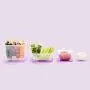 keeeper Food Box Fredo Fresh 0,75L Rectangle 4 Pieces, Polypropylene, Purple, 15.5 x 10.5 x 8.5 cm