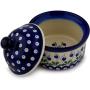Polish Pottery 5?-inch Jar with Lid made by Ceramika Artystyczna (Bleeding Heart Peacock Theme) + Certificate of Authenticity