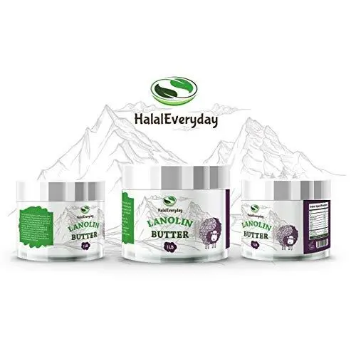 Lanolin (Anhydrous) - Ultra Refined Butter - Use for Lotion, Cream, Lip Balm, Oil, Stick, or Body Butter 4oz - Natural Nipple cream - lip balm By HalalEveryday Lanolin (Anhydrous) - Ultra Refined Butter - Use for Lotion, Cream, Lip Balm, Oil, Stick, or Body Butter 4oz - Natural Nipple cream - lip balm By HalalEveryday