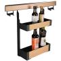 Shelf Organizer Kitchen Organization Spice Rack 2-tier Wall Mounted Basket Hanging Holder Steel Shelf Seasoning Display With Protection Railing Jars Storage For Pantry
