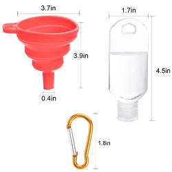 20 PCS Travel Bottles with Key Chain Holder and Funnel Reusable Leak Proof Empty Refillable Bottles Portable Squeeze Containers for Shampoo, Lotion and Liquid (50ml/2 oz)