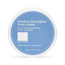 LATHER Bamboo Lemongrass Body Crème, 7 Ounce - Rich, Rejuvenating Body Lotion with Shea Butter