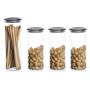 Bohemia Cristal Storage Container Glass 4-Piece Set smoke by Bohemia Cristal