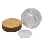 1Pcs 30ml/1oz Clear Glass Cosmetic Cream Jar Bottle Empty Refillable Round Glass Face Cream Pot Makeup Sample Packing Container With Bamboo Lids and Inner Liner For Travel DIY Sample Lotion Lip Balm