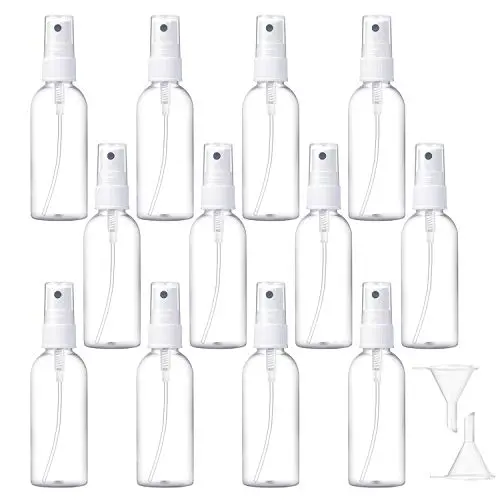 12PCS 80ml/2.7ounce Spray Bottles with 2 Funnels, Fine Mist Clear Spray Bottles Portable Refillable Mini Travel Bottles Liquid Containers for Make-Up Cosmetic Makeup 12PCS 80ml/2.7ounce Spray Bottles with 2 Funnels, Fine Mist Clear Spray Bottles Portable Refillable Mini Travel Bottles Liquid Containers for Make-Up Cosmetic Makeup
