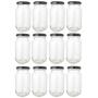 Nakpunar 48 pcs 8 oz Economy Glass Jars with Black Plastisol Lined Lids (48, 8 oz Cherry Style Paragon (Black))
