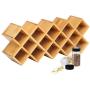 4-Tier Bamboo Countertop Spice Rack Organizer Organiser, Criss-Cross Kitchen cabinet Free-Standing Countertop Storage Organizer shelf Fit for Round and Square Spice Jar, Can, Bottle(Jars Not Include)