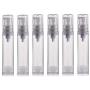 6PCS 5ml/10ml/12ml/15ml Clear Empty Travel Portable Refillable Plastic Airless Vacuum Pump Bottle Vial Press Container for Essence Cleanser Emulsion (10ml/ 0.34oz)