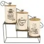 X023SS Set of 4 Vintage Cream white Metal Coffee Sugar Tea Storage Tin Canister/Jar/Container/Home Kitchen Gift Set With Display Stand X023SS Set of 4 Vintage Cream white Metal Coffee Sugar Tea Storage Tin Canister/Jar/Container/Home Kitchen Gift Set With Display Stand