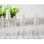 6PCS 50ml/1.7oz Empty Refillable Transparent Plastic Pump Press Bottles Vial Jars Lotion Dispenser Portable Travel Makeup Cosmetic Container Holder for Bath Shower Gel Shampoo Toiletries Liquid