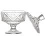 FEOOWV Clear Glass Candy Dish Jar with Lid,Food Storage Container for Wedding Candy Buffet (Style 2)