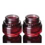 2 Pack 50ml/1.7oz Wine Red Glass Jars Pot,Empty Cosmetic Face Cream Bottle Container with Black Lid and Liner,Premium Travel Vials for Cream Essential Oils Lotion